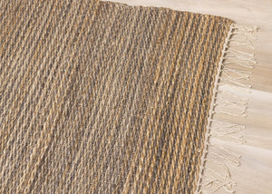 HomeRoots 8' Hand-Woven Jute Abstract Area Rug in Taupe and Brown - Durable, Stylish, and Versatile Design 8' X 11' 660116
