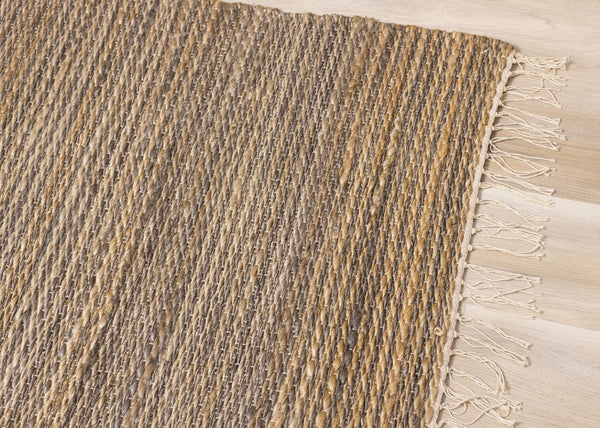 HomeRoots 8' Hand-Woven Jute Abstract Area Rug in Taupe and Brown - Durable, Stylish, and Versatile Design 8' X 11' 660116