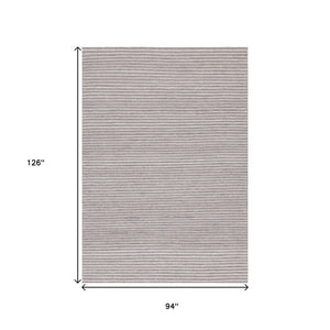 HomeRoots 8' Hand-Woven White and Taupe Striped Area Rug - Durable, Stain-Resistant, Perfect for Any Space 8' X 11' 660120
