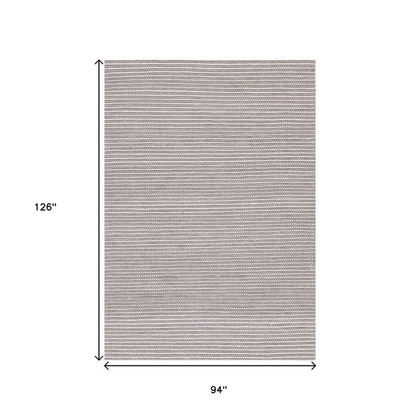 HomeRoots 8' Hand-Woven White and Taupe Striped Area Rug - Durable, Stain-Resistant, Perfect for Any Space 8' X 11' 660120