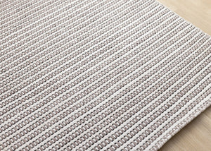 HomeRoots 8' Hand-Woven White and Taupe Striped Area Rug - Durable, Stain-Resistant, Perfect for Any Space 8' X 11' 660120