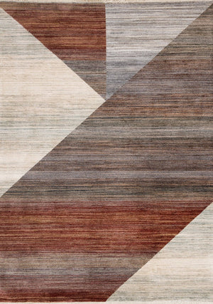 HomeRoots 5' Modern Abstract Area Rug in White, Gray, and Brown - Stain-Resistant, Durable, and Stylish Addition 5' X 8' 660121