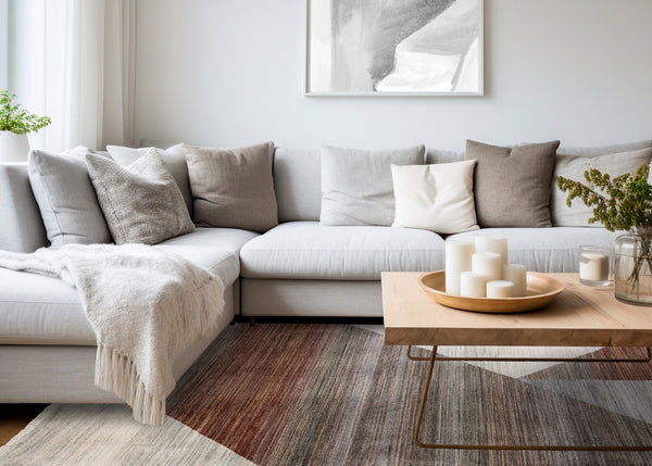 HomeRoots 5' Modern Abstract Area Rug in White, Gray, and Brown - Stain-Resistant, Durable, and Stylish Addition 5' X 8' 660121