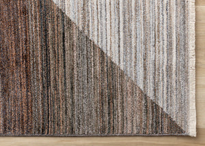 HomeRoots 5' Modern Abstract Area Rug in White, Gray, and Brown - Stain-Resistant, Durable, and Stylish Addition 5' X 8' 660121