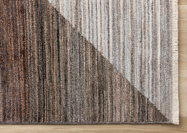 HomeRoots 5' Modern Abstract Area Rug in White, Gray, and Brown - Stain-Resistant, Durable, and Stylish Addition 5' X 8' 660121