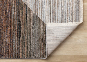 HomeRoots 5' Modern Abstract Area Rug in White, Gray, and Brown - Stain-Resistant, Durable, and Stylish Addition 5' X 8' 660121