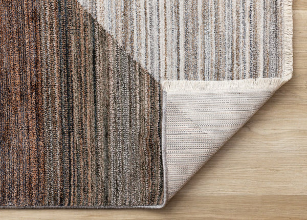 HomeRoots 5' Modern Abstract Area Rug in White, Gray, and Brown - Stain-Resistant, Durable, and Stylish Addition 5' X 8' 660121