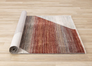 HomeRoots 5' Modern Abstract Area Rug in White, Gray, and Brown - Stain-Resistant, Durable, and Stylish Addition 5' X 8' 660121
