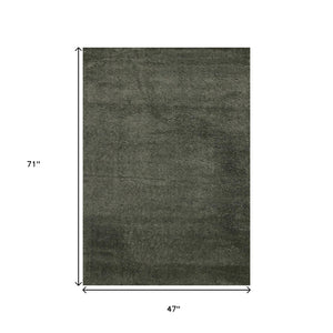 HomeRoots 4' Dark Green Area Rug - Stylish, Durable, and Stain-Resistant for High-Traffic Living Spaces 4' X 6' 660123
