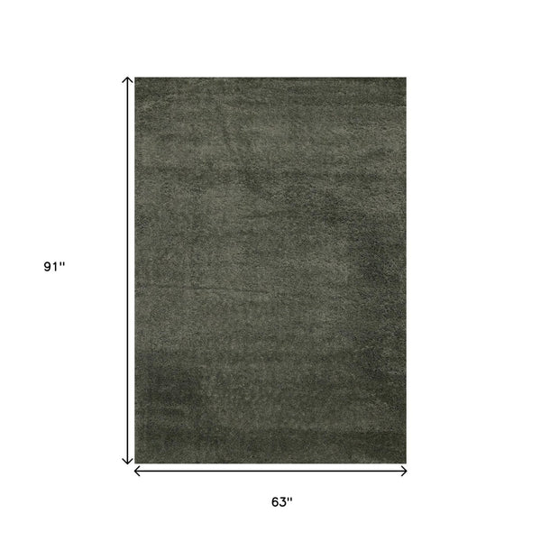 HomeRoots 4' Dark Green Area Rug - Stylish, Durable, and Stain-Resistant for High-Traffic Living Spaces 5' X 8' 660124