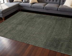 HomeRoots 4' Dark Green Area Rug - Stylish, Durable, and Stain-Resistant for High-Traffic Living Spaces 7' X 10' 660125