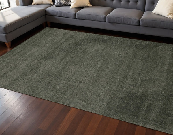 HomeRoots 8' Dark Green Area Rug - Soft, Durable, and Stain Resistant for High-Traffic Family Spaces 8' X 11' 660126