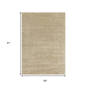 HomeRoots 4' Beige Area Rug - Soft, Durable, and Stylish Solution for Any Room, Perfect for Families and Pets! 5' X 8' 660128