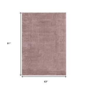 HomeRoots 4' Plush Pink Area Rug - Soft, Stylish, and Durable for Family Spaces, Perfect for Kids and Pets! 5' X 8' 660132