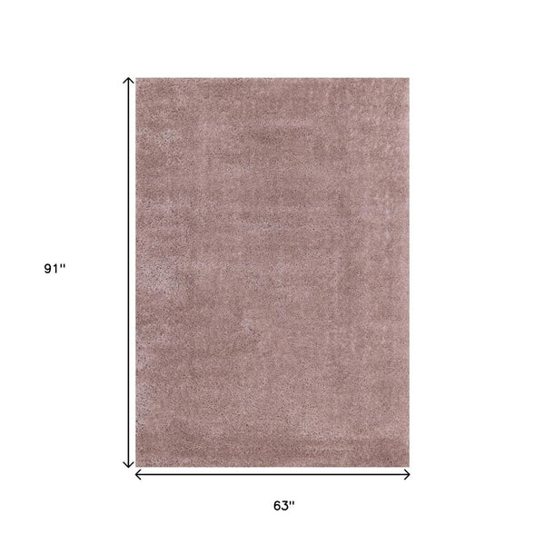 HomeRoots 4' Plush Pink Area Rug - Soft, Stylish, and Durable for Family Spaces, Perfect for Kids and Pets! 5' X 8' 660132