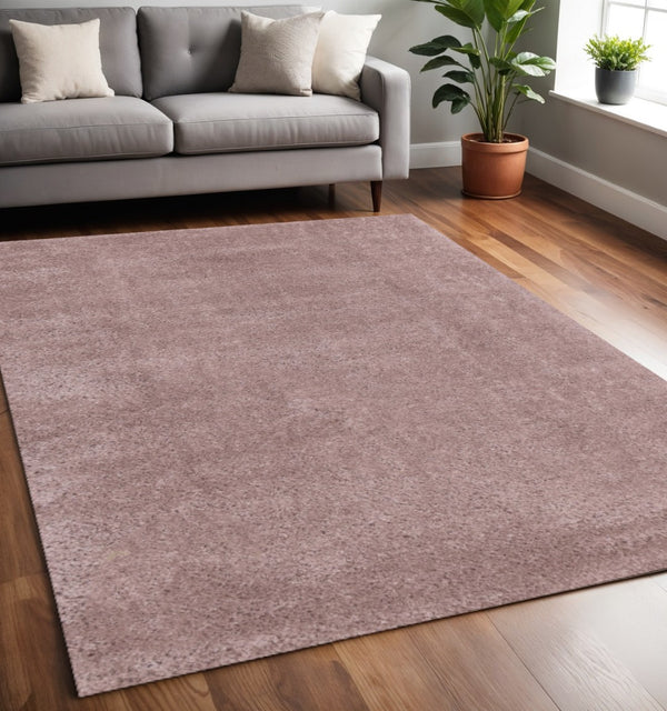 HomeRoots 4' Plush Pink Area Rug - Soft, Stylish, and Durable for Family Spaces, Perfect for Kids and Pets! 5' X 8' 660132