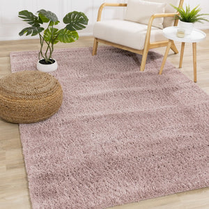 HomeRoots 4' Plush Pink Area Rug - Soft, Stylish, and Durable for Family Spaces, Perfect for Kids and Pets! 7' X 10' 660133