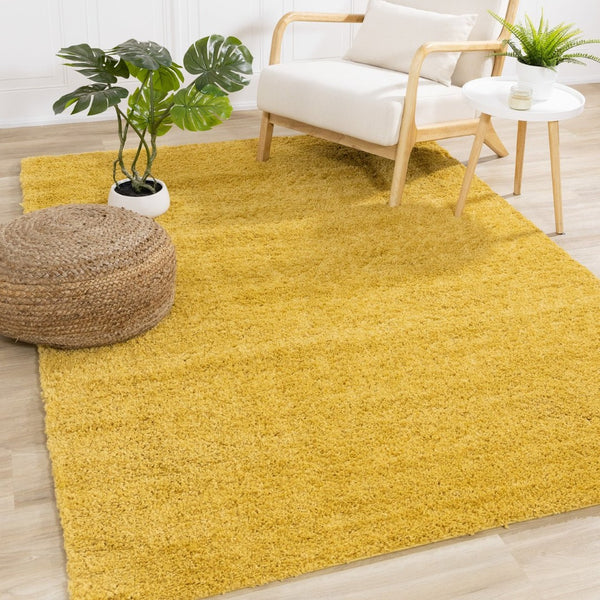 HomeRoots 4' Vibrant Yellow Area Rug - Modern Design for High-Traffic Areas, Soft & Stain-Resistant Comfort 4' X 6' 660135