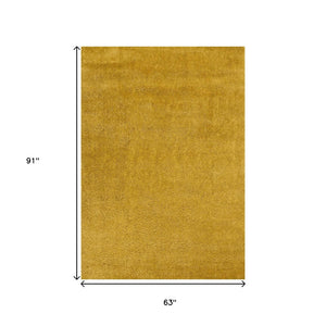 HomeRoots 4' Vibrant Yellow Area Rug - Modern Design for High-Traffic Areas, Soft & Stain-Resistant Comfort 5' X 8' 660136