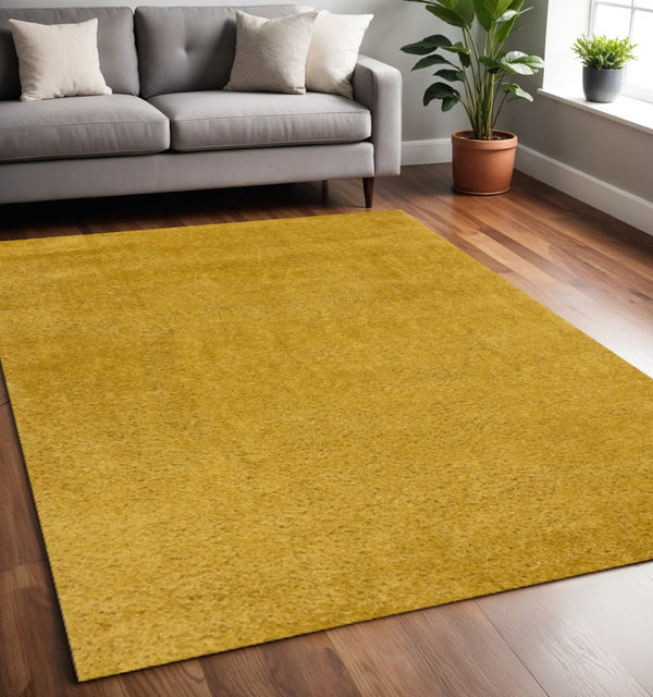 HomeRoots 4' Vibrant Yellow Area Rug - Modern Design for High-Traffic Areas, Soft & Stain-Resistant Comfort 5' X 8' 660136