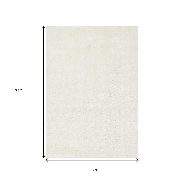 HomeRoots 4' Cream Area Rug - Plush, Stain-Resistant, Durable Polypropylene for Cozy Spaces & Easy Cleanup 4' X 6' 660139