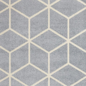 HomeRoots 5' Modern Gray and Cream Geometric Area Rug - Durable, Stain-Resistant, Perfect for High-Traffic Spaces 5' X 8' 660147