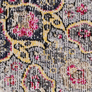 HomeRoots 4' Vibrant Blue, Yellow & Pink Medallion Area Rug - Durable, Stain-Resistant for High-Traffic Spaces 7' X 10' 660154