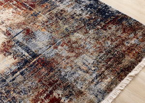 HomeRoots 5' Modern Abstract Area Rug in Cream, Black, and Tan – Durable, Stain-Resistant for Busy Homes 5' X 8' 660160
