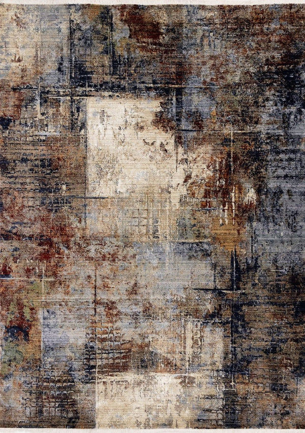 HomeRoots 8' Cream Black and Tan Abstract Area Rug - Modern, Durable Design Perfect for Family Living Spaces 8' X 10' 660161