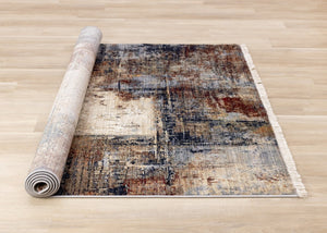 HomeRoots 8' Cream Black and Tan Abstract Area Rug - Modern, Durable Design Perfect for Family Living Spaces 8' X 10' 660161