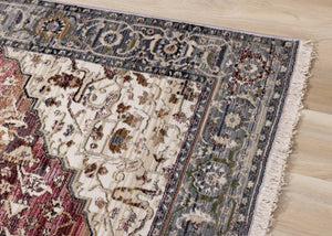 HomeRoots 8' Modern Medallion Area Rug in Soft Pink, Cream, and Gray - Durable, Stylish, Noise-Reducing Design 8' X 10' 660172