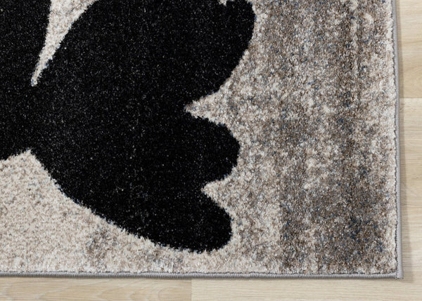 HomeRoots 8' Botanical Runner Rug in Bold Blue, Cream & Black – Durable, Stain-Resistant, Stylish Design 2' X 8' 660175