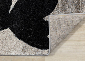 HomeRoots 8' Botanical Runner Rug in Bold Blue, Cream & Black – Durable, Stain-Resistant, Stylish Design 2' X 8' 660175