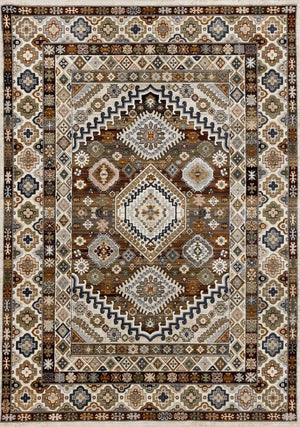 HomeRoots 8' Elegant Cream Brown Tan Oriental Area Rug - Durable, Stain-Resistant Design for Modern Spaces 8' X 10' 660183