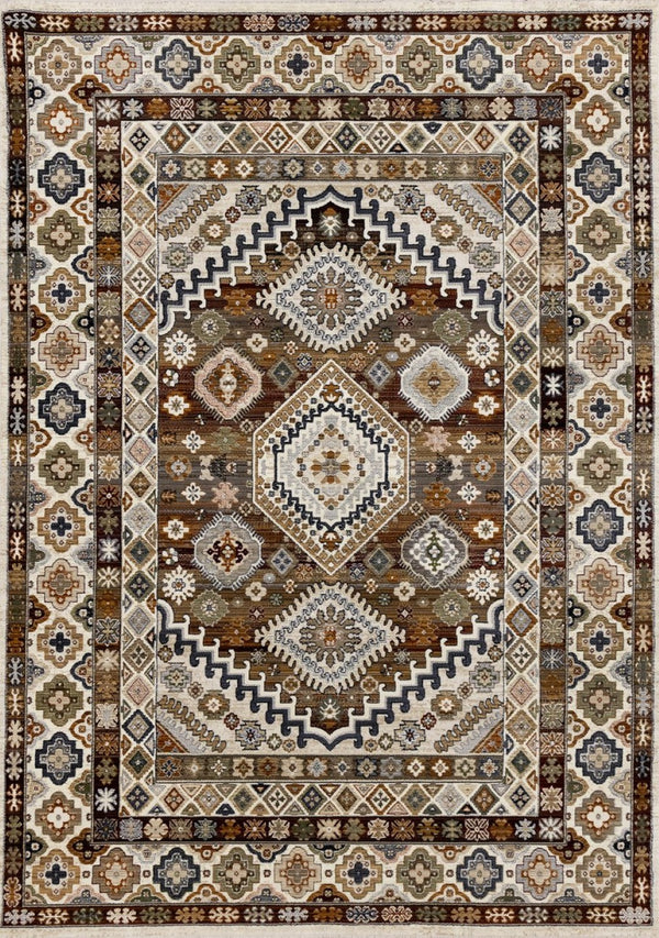 HomeRoots 8' Elegant Cream Brown Tan Oriental Area Rug - Durable, Stain-Resistant Design for Modern Spaces 8' X 10' 660183