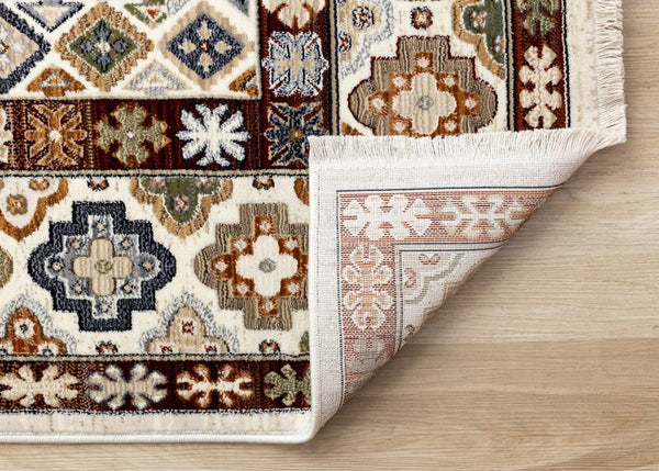 HomeRoots 8' Elegant Cream Brown Tan Oriental Area Rug - Durable, Stain-Resistant Design for Modern Spaces 8' X 10' 660183