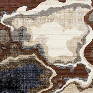 HomeRoots 8' Abstract Area Rug in Beige, Blue, and Black - Modern Design for Comfort, Style & Easy Maintenance 8' X 10' 660188