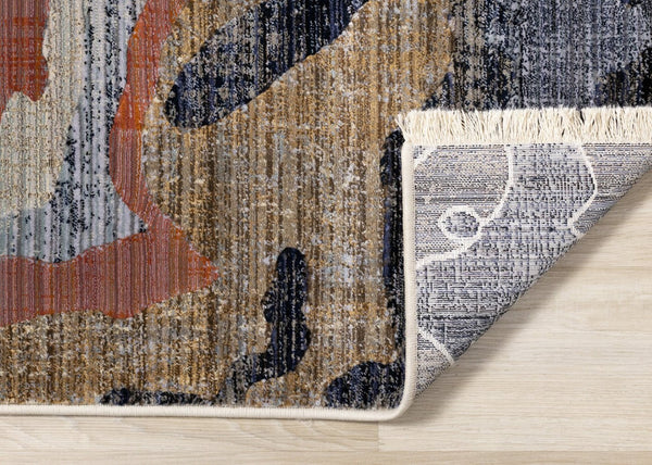 HomeRoots 8' Abstract Area Rug in Beige, Blue, and Black - Modern Design for Comfort, Style & Easy Maintenance 8' X 10' 660188