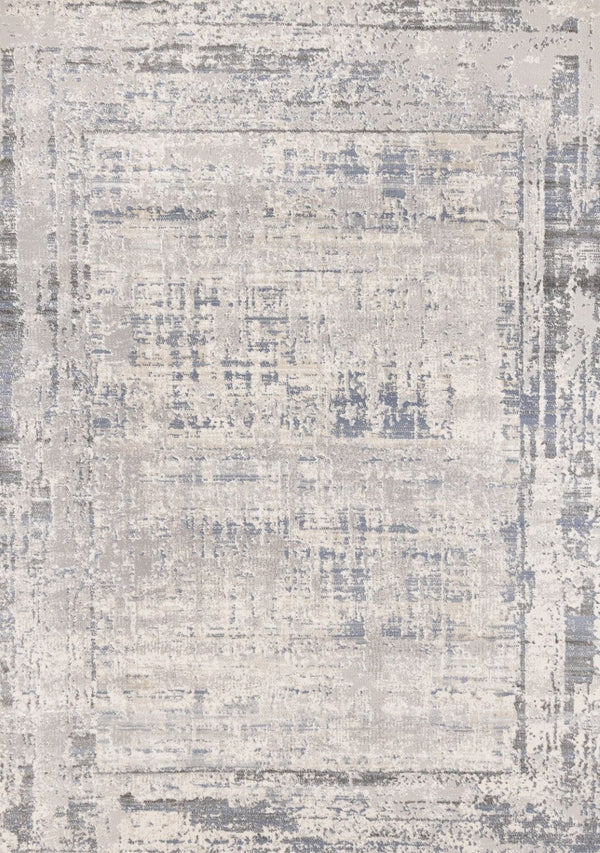 HomeRoots 5' Abstract Area Rug in Gray-Blue and Beige - Modern, Durable, Stain-Resistant for High Traffic Areas 5' X 8' 660189