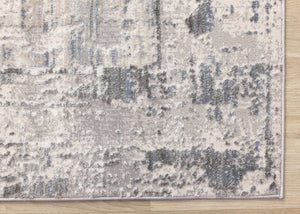 HomeRoots 5' Abstract Area Rug in Gray-Blue and Beige - Modern, Durable, Stain-Resistant for High Traffic Areas 5' X 8' 660189