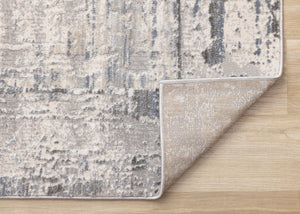 HomeRoots 5' Abstract Area Rug in Gray-Blue and Beige - Modern, Durable, Stain-Resistant for High Traffic Areas 5' X 8' 660189