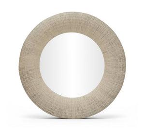 Meridian Furniture Meadow Jute Rope Wrapped Round Wall Mirror Handcrafted Wavy Frame for Boho Entryway Decor 36 inches 66018Natural-M
