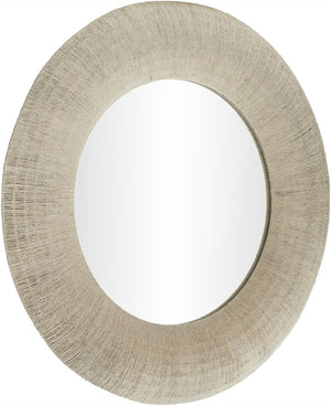 Meridian Furniture Meadow Jute Rope Wrapped Round Wall Mirror Handcrafted Wavy Frame for Boho Entryway Decor 36 inches 66018Natural-M