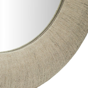 Meridian Furniture Meadow Jute Rope Wrapped Round Wall Mirror Handcrafted Wavy Frame for Boho Entryway Decor 36 inches 66018Natural-M