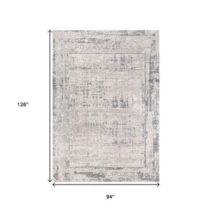 HomeRoots 8' Abstract Area Rug in Gray-Blue and Beige - Stylish, Durable, and Perfect for High-Traffic Spaces 8' X 11' 660190