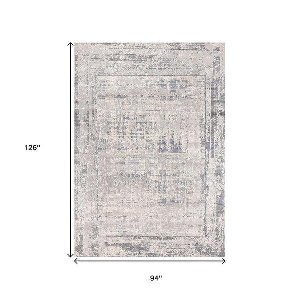 HomeRoots 8' Abstract Area Rug in Gray-Blue and Beige - Stylish, Durable, and Perfect for High-Traffic Spaces 8' X 11' 660190