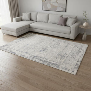 HomeRoots 8' Abstract Area Rug in Gray-Blue and Beige - Stylish, Durable, and Perfect for High-Traffic Spaces 8' X 11' 660190