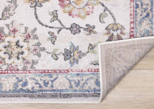 HomeRoots 7' Stylish Cream Blue and Green Medallion Area Rug - Durable, Stain-Resistant, Easy Maintenance Design 7' X 10' 660191