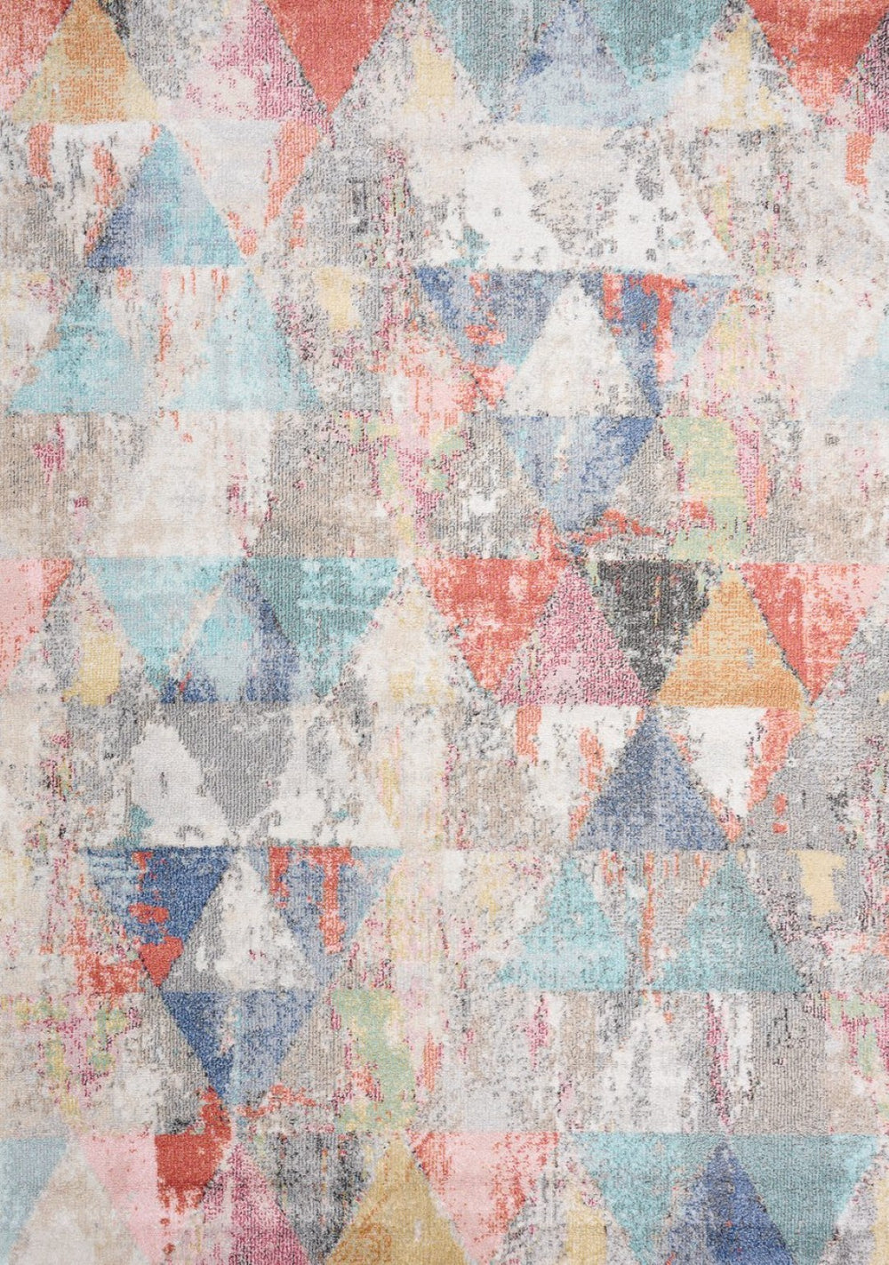 HomeRoots 7' Modern Geometric Area Rug in Soft Gray with Pink and Blue Accents for Stylish, Family-Friendly Spaces 7' X 10' 660192