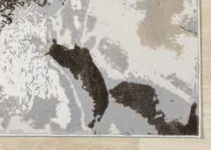 HomeRoots 8' Taupe and Cream Abstract Area Rug - Modern Durable Design for Stylish Living Spaces and Easy Care 8' X 11' 660194